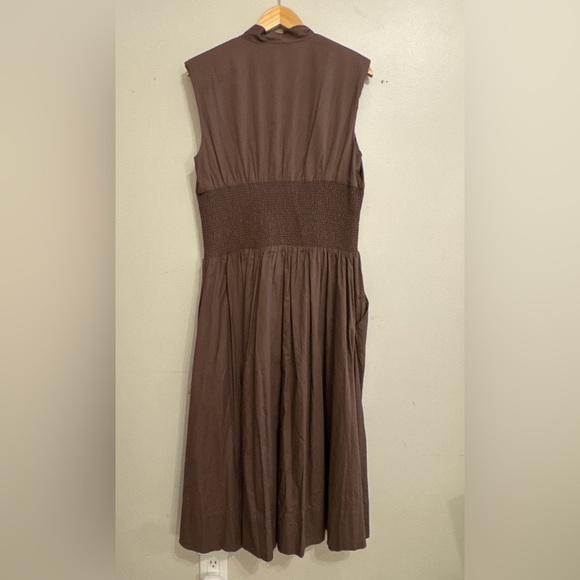 NWT Anthropologie Tommie Brown Cap Sleeve Maxi Dress with Zipper Front - Picture 5 of 5